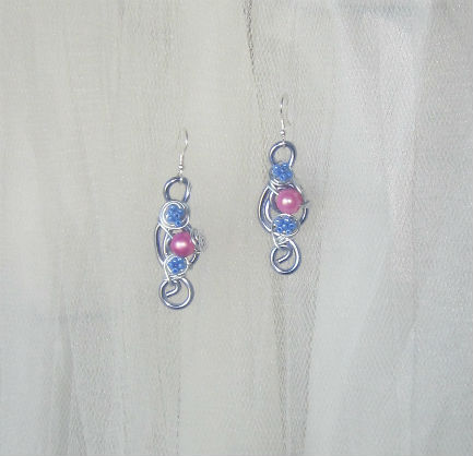 boucles perles rose